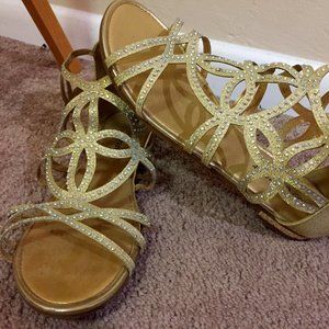 Golden Glitter Sandals